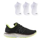 Kit Tênis New Balance Fresh Foam X Evoz V3 Masculino + 3 Pares Meia Mizuno