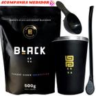 Kit Tereré Black Erva Mate 500g + Copo de Alumínio Térmico Preto + Bomba Clássica Preta