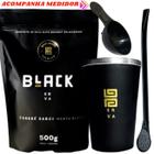 Kit Tereré Black Erva Mate 500g + Copo de Alumínio Térmico Preto + Bomba Clássica Preta