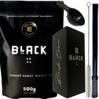 Kit Tereré Black Erva Mate Copo quadrado Inox Preto Bomba Mola Externa Preta de Inox + Escovinha