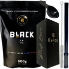 Kit Tereré Black Erva Mate Copo quadrado Inox Preto Bomba Mola Externa Preta de Inox