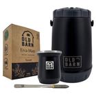 Kit Tereré Old Barn Completo Garrafa 2,5L Cuia De Alumínio 300ml Bomba De Inox Polida De Mola Cônica Erva 500g