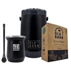 Kit Tereré Old Barn Completo Preto Garrafa 2,5L Cuia De Alumínio 300ml Bomba Clássica Erva 500g