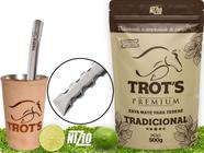 Kit Terere Trots Inox Copo Couro Bomba Chata Erva Premium V8