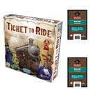 Kit Ticket to Ride Galápagos Jogos + Sleeves Mini Euro Bucaneiros