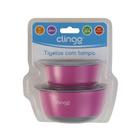 Kit tigelas com tampa Colors Rosa 2 unid Clingo