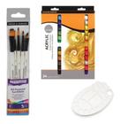 Kit Tinta Acrilica 24 Cores + Pincel + Godê