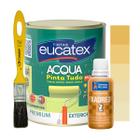 Kit Tinta Epoxi Base Água Azulejos Banheiro 900ml + Xadrez 50ml e Pincel Trincha 3/4" Cores - Eucatex