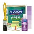 Kit Tinta Epoxi Base Água Azulejos Banheiro 900ml + Xadrez 50ml e Pincel Trincha 3/4" Cores