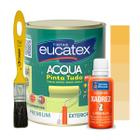 Kit Tinta Epoxi Base Água Azulejos Banheiro 900ml + Xadrez 50ml e Pincel Trincha 3/4" Cores