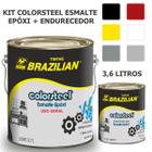 Kit Tinta Epóxi Piso Cinza M N5 + Endurecedor Brazilian 3,6 Litros