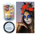 Kit Tinta Maquiagem Artística Facial Caveira Frida Halloween