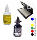 Kit Tinta rápida carimbo reativador almofada isopor plastico