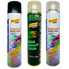 Kit Tinta Spray Efeito Camaleão + Fundo Preto E Verniz 400ml Muda De Cor Mundial Prime Automotivo