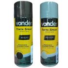 Kit tinta spray preto metalico + primer 350ml vonder