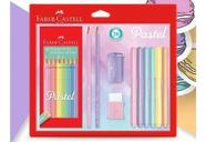 Kit Tom Pastel 10 EcoLápis de Cor + 2 EcoLápis Grafite + 6 Canetinhas + Apontador e Borracha Faber-Castell