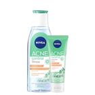 Kit Tônico Acne Control Nivea + Esfoliante Deixa a Pele Sequinha Limpa Profundamente