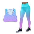 Kit Top Cropped Treino Conjunto Academia Calça Legging Confortável Ginástica Musculação