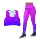 Kit Top Cropped Treino Conjunto Academia Calça Legging Confortável Ginástica Musculação