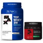 Kit Top Whey 3W Pote 900G Baunilha + Hórus 300G Limão Yuzu