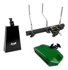 Kit Torelli Rack Percussão Bloco Sonoro Grave E Cowbell 7''