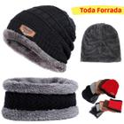 Kit Touca Unissex Toca Cachecol Gola Toucas Goro Forrado De Lã Masculina Feminina Kit Gorro Pelinho Inverno Cores Sortidas