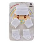 Kit Touquinha Bebê, Luvinha E Meia Rn Bebê Recém