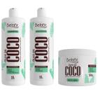 kit tratamento capilar beltrat profissional shampoo + condicionador 1litro + máscara 500g óleo de coco