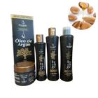 kit Tratamento Crescimento Capilar Creme de Cabelo Shampo Condicionador e Máscara Óleo de argan C/4