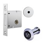 Kit Trava Auxiliar Stam 1004 Simples Tetra Inox com Olho Magico Soprano