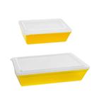 Kit Travessas Stillo Tampa Vemplast 2 Peças Amarelo