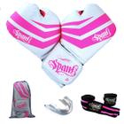 KIT Treino Boxe COMFY Spank - Branco/ Rosa