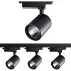 Kit Trilho Eletrificado 2m+3 Spots Led 7w Preto Neutro 4000k