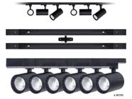 Kit Trilho Eletrificado 2m+7 Spots Led 7w Preto Neutro 4000k - MELO