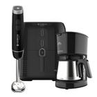 Kit Trio Black Cadence - Cafeteira - Fritadeira 4L - Mixer Inox