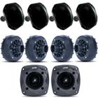 Kit Trio Completo 4 Driver + 2 Tweeter + 4 Cornetas Curtas 720w* Rms