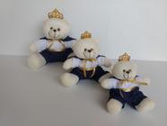 Kit Trio De Ursinhos Para Nicho Príncipe Azul Marinho Realeza Coroa Quarto Decoração - PolyBaby