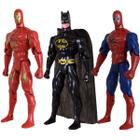 Kit Trio Heróis Batmam Traje Homem Aranha Homem Ferro 29cm