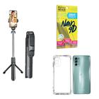 Kit Tripé de Selfie + Capinha Motorola G62 + Película 9D