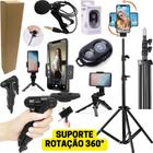 Kit Tripé Pedestal 2m Acessórios Câmera Suporte Filmagem No Celular Youtuber Blogueira