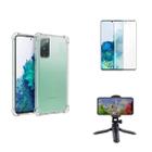 Kit Tripé Tripod 360 graus para Samsung Galaxy S20 FE + Capa + Pelicula De Vidro