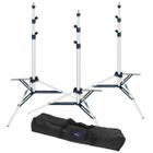Kit Tripés De Iluminação Mako 1,83m Para Ring Light E Softbox - 3 Peças