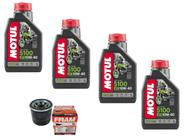 Kit Troca 4 Litros Oleo Semissintético Motul 5100 Motor Motos 4T Sae 10w40 Api Sm Sl + Filtro Oleo Fram Ph6018 Suzuki Gsx s1000 VStorm Bandit 650 1200