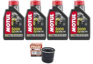 Kit Troca Óleo Motul 5000 Semi Sintético 10w40 4 Litros + Filtro Foram 6018 Linha Bandit Vstrom Gsr