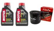 KIT TROCA ÓLEO vulcan 650 2x MOTUL 5000 JASO MA2 10W-40 4T 1L semissintético + 1 FILTRO (FILTRAN)