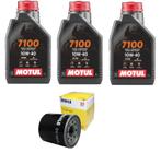 Kit troca óleo yamaha xj6 3 motul 7100 10w-40 4t 1l + 1 filtro mahle