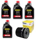KIT TROCA ÓLEO Z900 Ninja 1000 4x MOTUL 5000+ JASO MA2 10W40 4T 1L semissintético + 1 FILTRO MAHLE