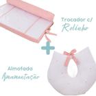 Kit Trocador Reto Comoda+Rolinho + Almofada Amamentacão Joy