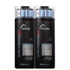 Conjunto de shampoo e condicionador Truss Ultra Hydration Plus, ambos em frascos pretos de 300ml