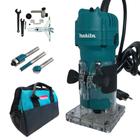 Kit Tupia 6mm 530 Watts 3709 Makita e 3 Fresas e Bolsa de Lona para Ferramentas